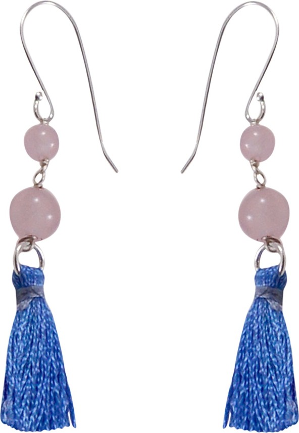 Handmade Jewelry Manufacturer Round Purple Quartz Beads 925 Sterling Silver Fish Hook Dangle Earring Jaipur Rajasthan India