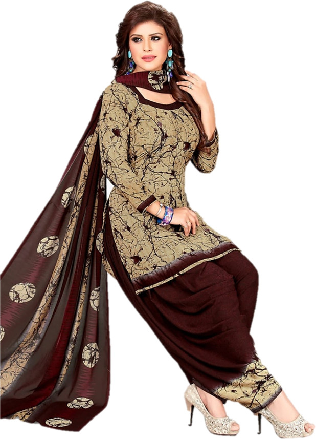 crepe printed salwar suit material