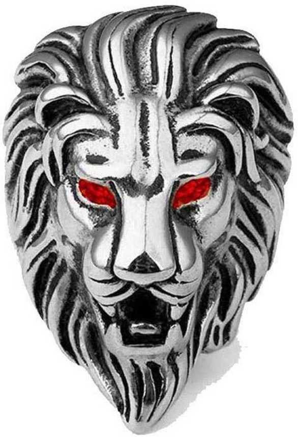 Xhotic Men Women Lion Head Ring With Red Stone Eyes Silver 0160 Stainless Steel Ring Price In India Buy Xhotic Men Women Lion Head Ring With Red Stone Eyes Silver 0160 Stainless Steel