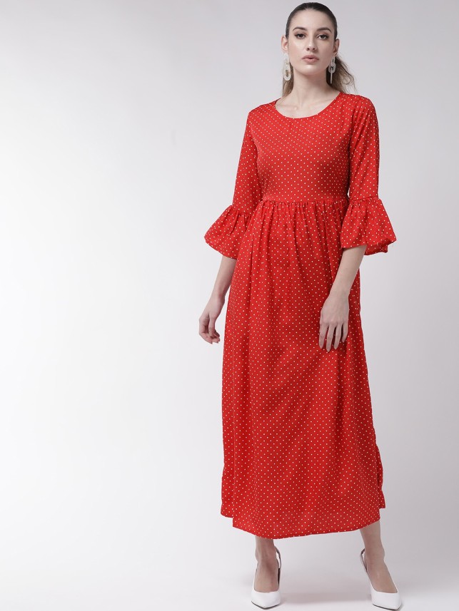 red maxi dress flipkart