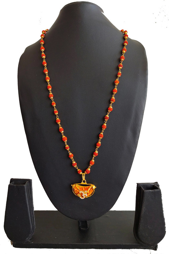 Rudraksha Mala Gold-plated Pendant Set 