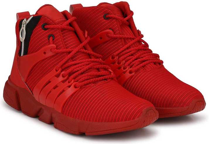 Shoe Island Popular Zip Red Mesh College Daily Wear Casual Running