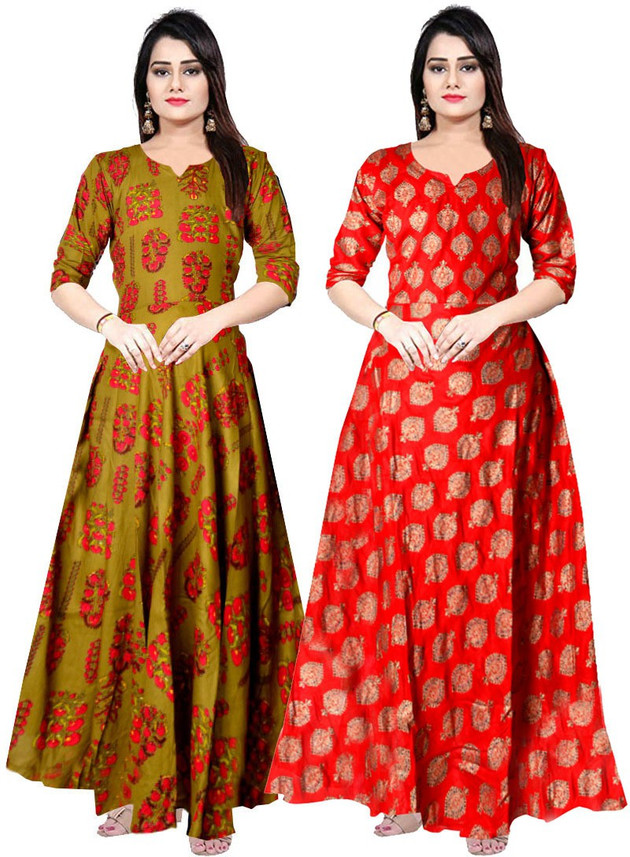 red gown flipkart