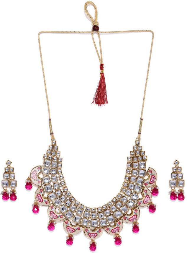 ZAVERI PEARLS Stone Dangle Earring 