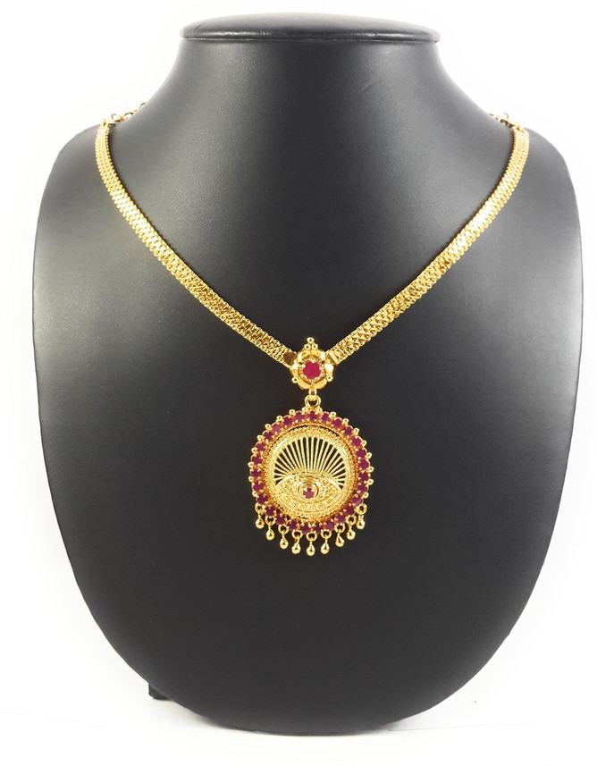 AFJ SHORT NECKLACE Ruby Gold-plated 