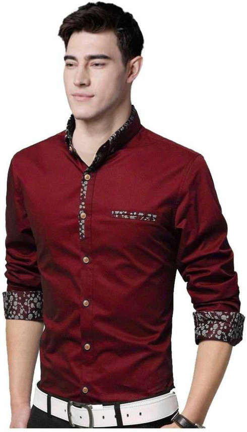 Formal Maroon Shirt - Buy Z Axis Men 
