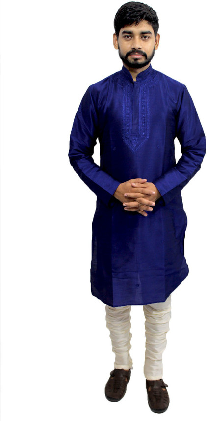 chikan silk kurta