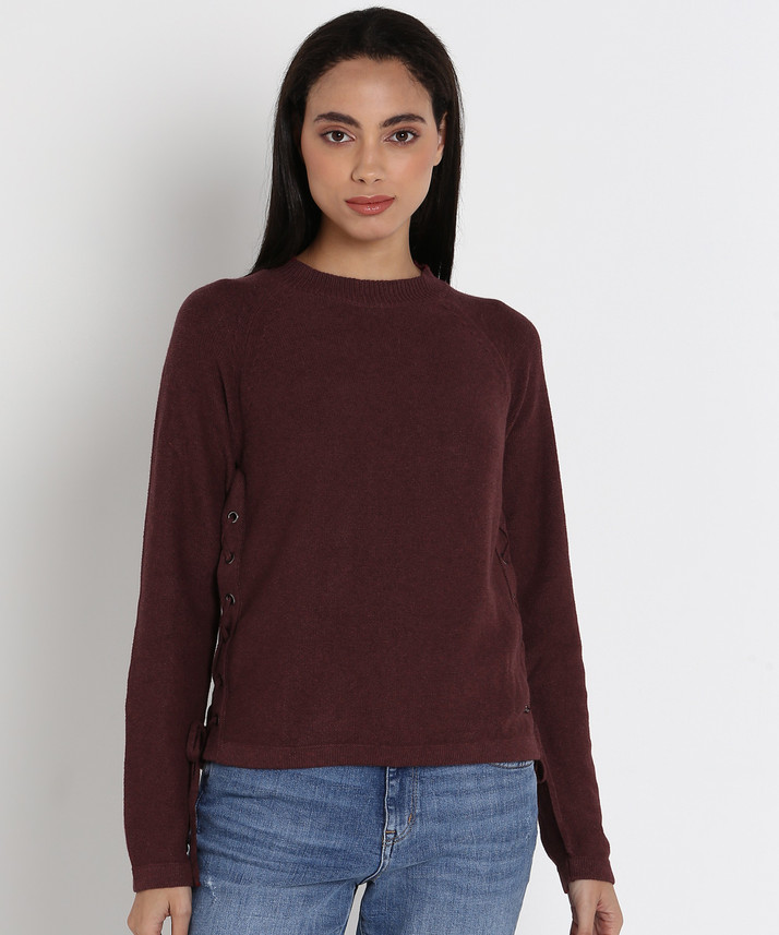 Pepe Jeans Solid Crew Neck Casual Women 