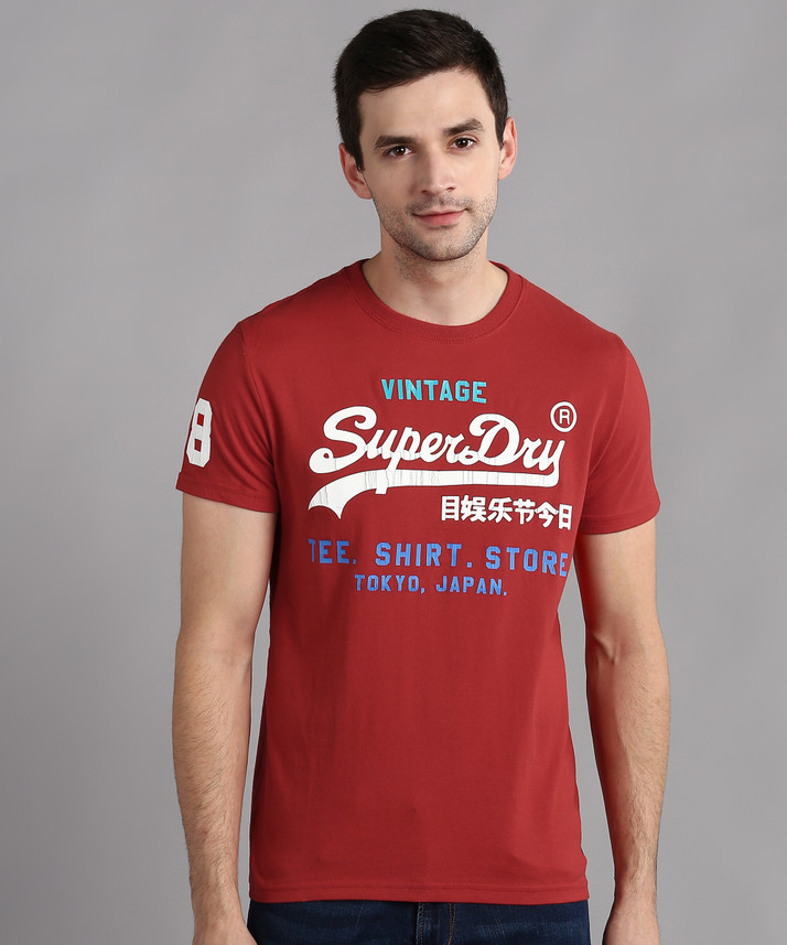 Superdry Printed Men Round Neck Red T 