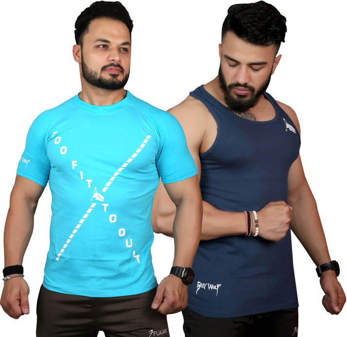 greywolf fitness Printed Men Round Neck 