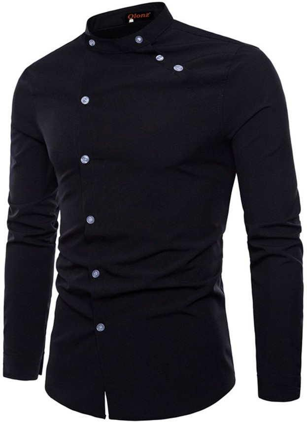 Qlonz store Men Solid Casual Black 