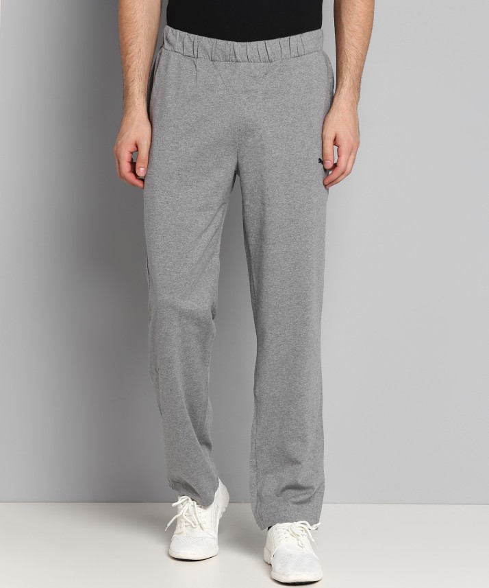 puma solid men's grey track pants