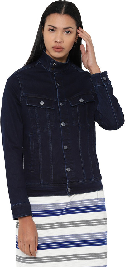 Full Sleeve Solid Women Denim Jacket 