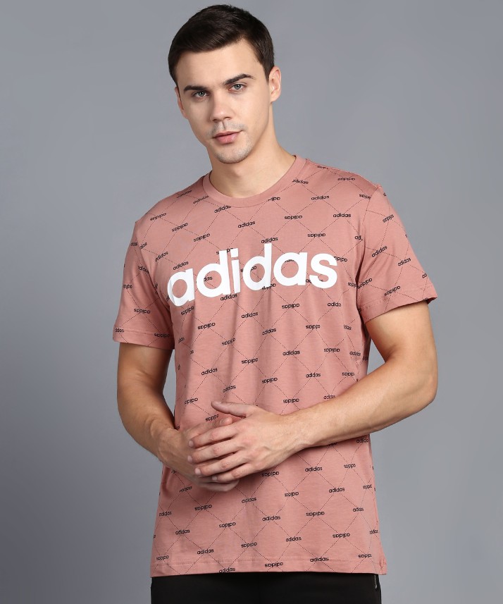 adidas pink t shirt mens