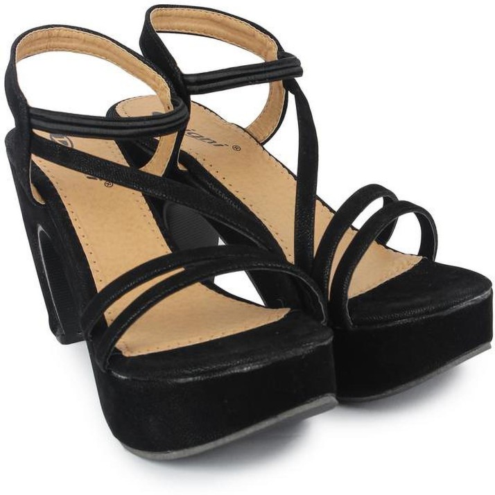 MONAQI Women Black Heels - Buy MONAQI 
