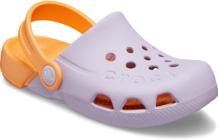 girls purple crocs