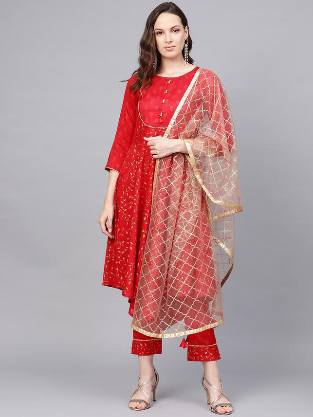 Jaipur Kurti Printed Kurta, Trouser 