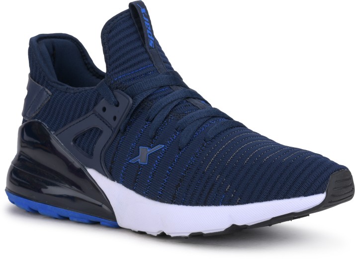 sparx men's navy blue and white running shoes