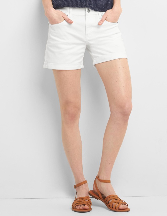 gap white denim shorts