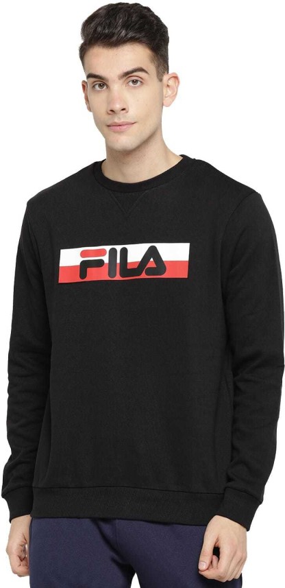 fila full sleeve solid men's sweatshirt