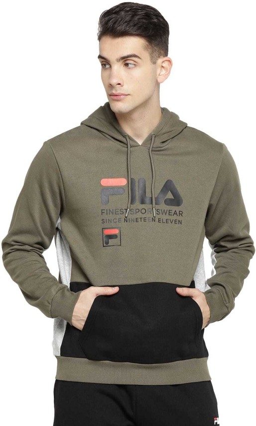 fila full sleeve solid men's sweatshirt