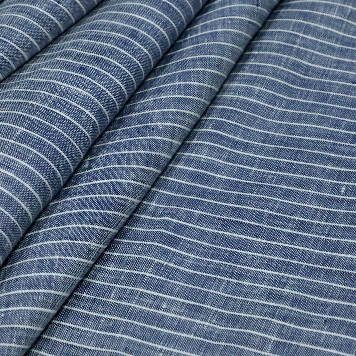 LINEN CREST Linen Striped Shirt Fabric 