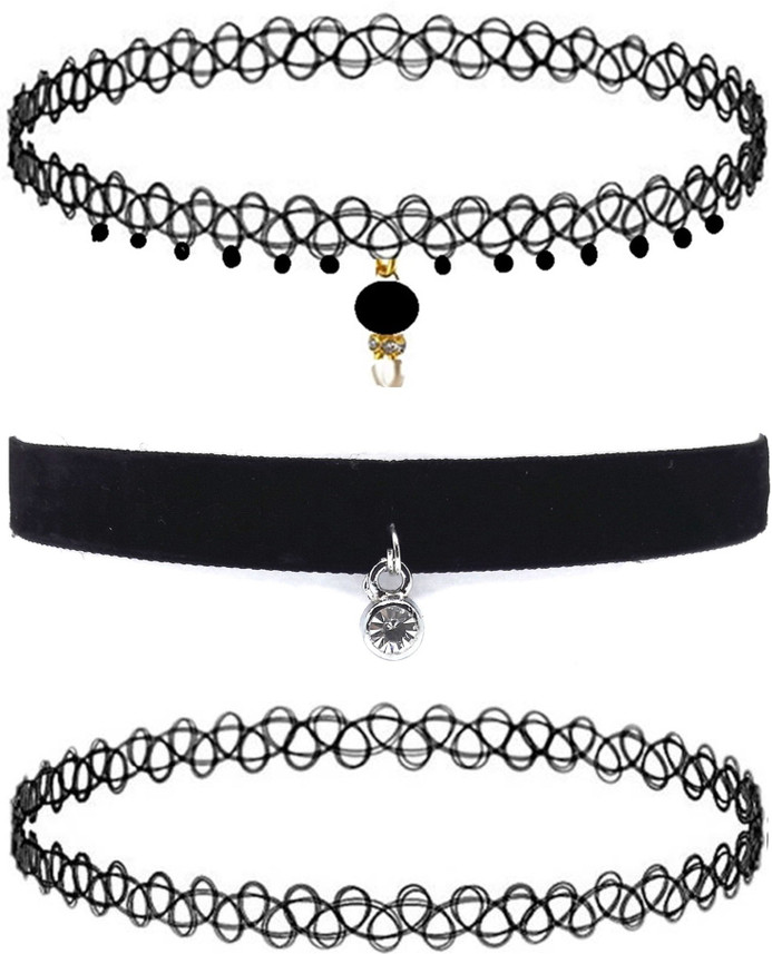 GoldNera Choker Tattoo Black Set of 3 