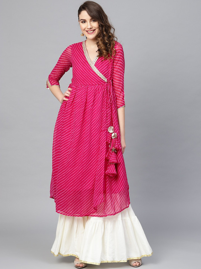 Pink leheriya kurti Clearance