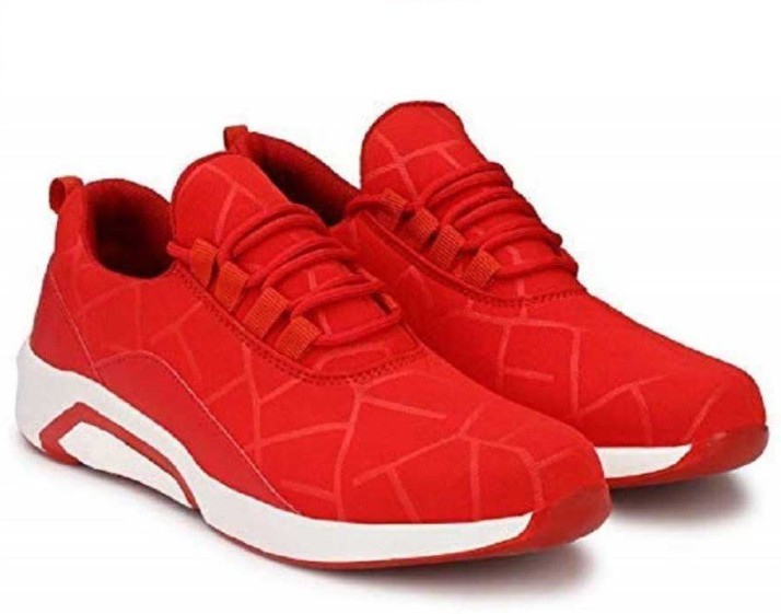 red sports shoes