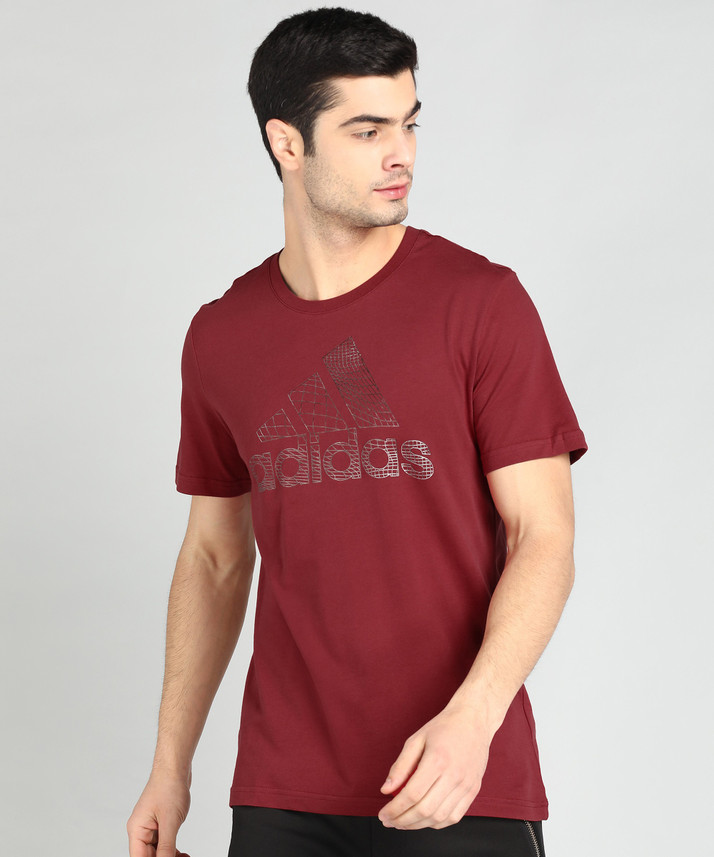 adidas burgundy t shirt
