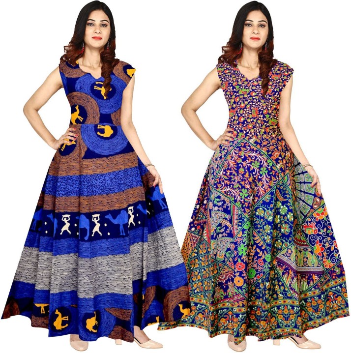 Trendy Fab Women Maxi Multicolor Dress 