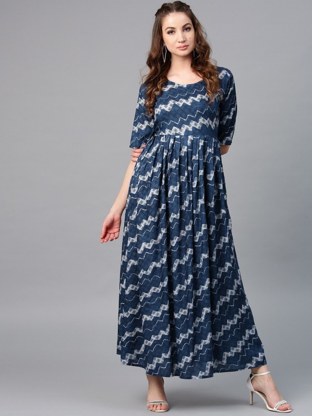 aks women's maxi blue dress