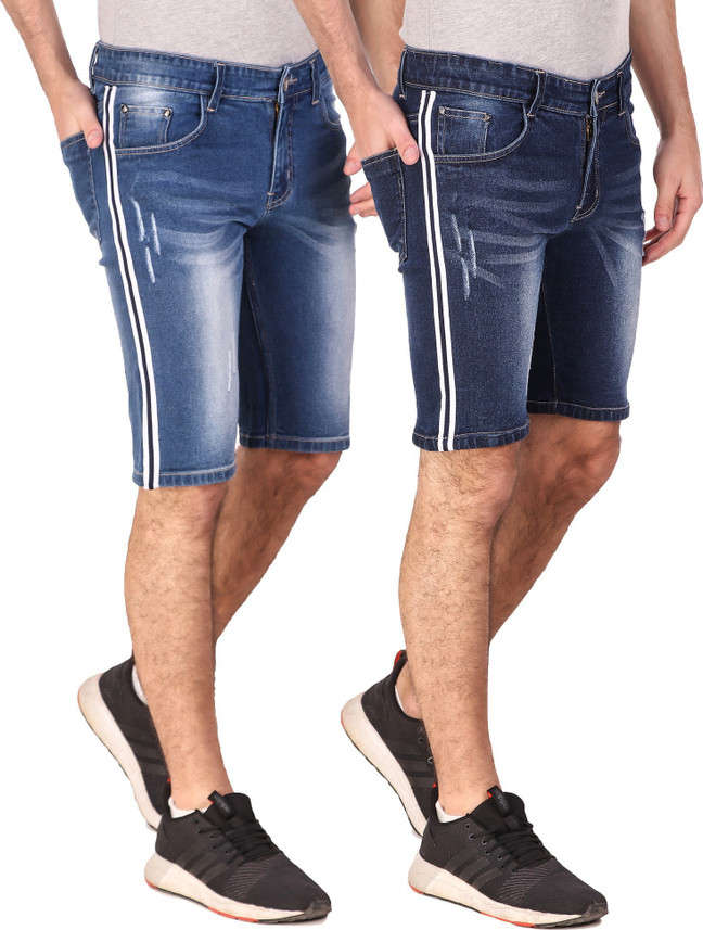 mens dark blue denim shorts