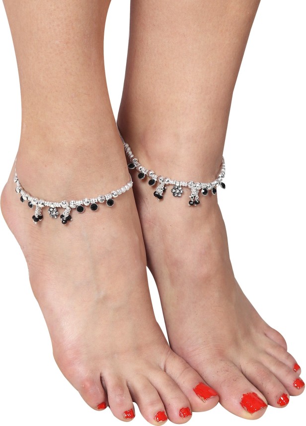 silver anklets designs