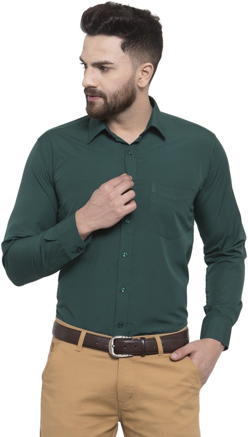 bottle green mens shirt