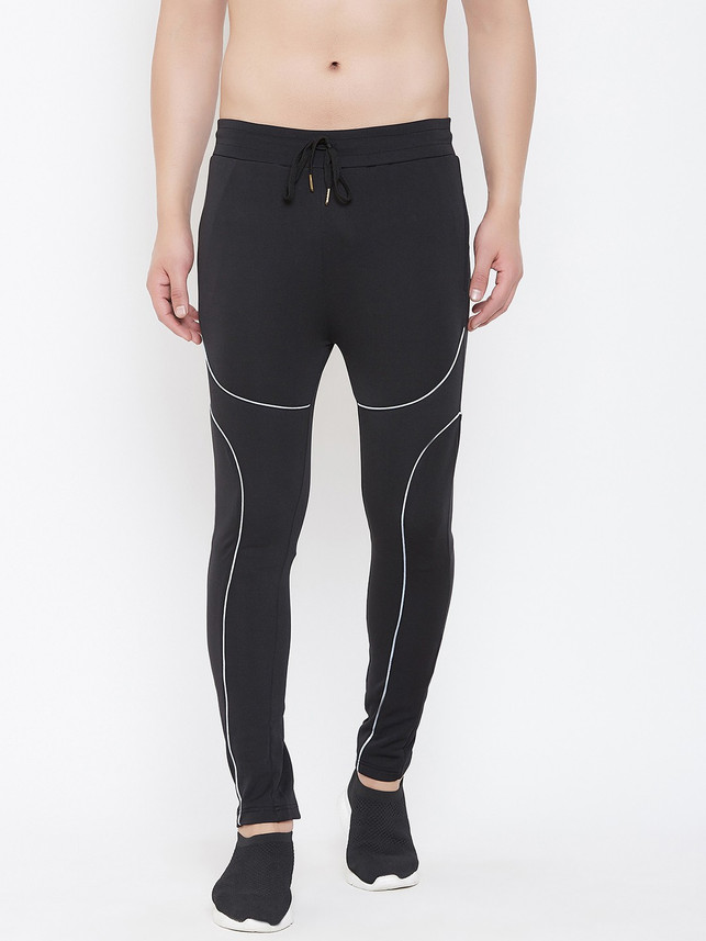 fugazee solid men's black track pants