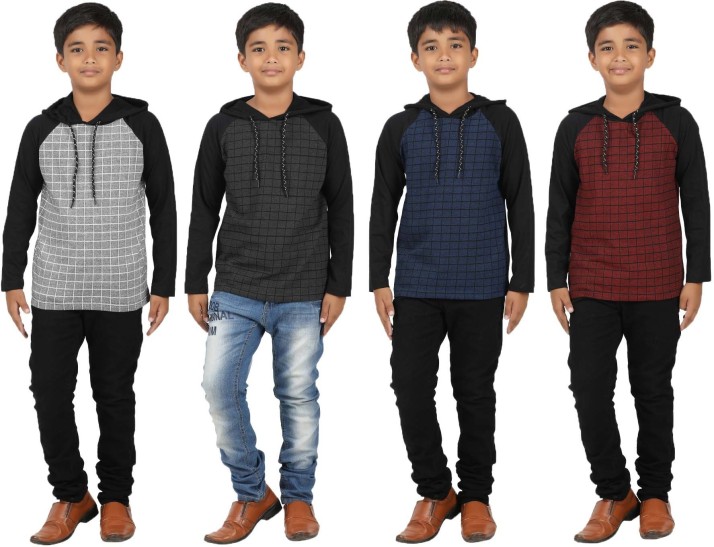 Boys Self Design Pure Cotton T Shirt 