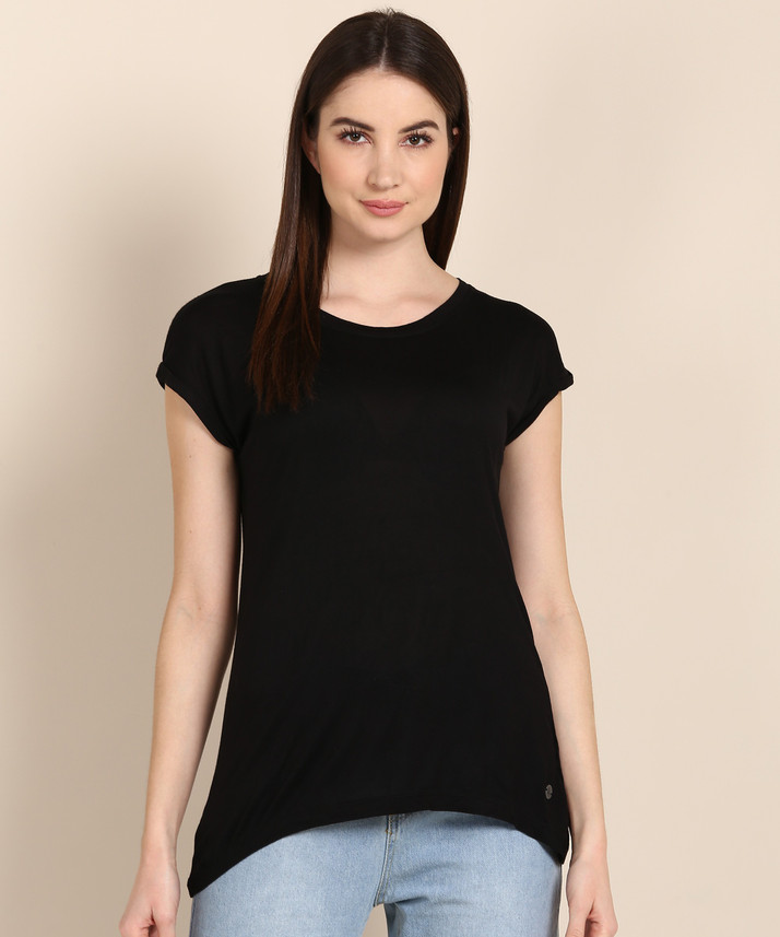 Pepe Jeans Solid Women Round Neck Black 