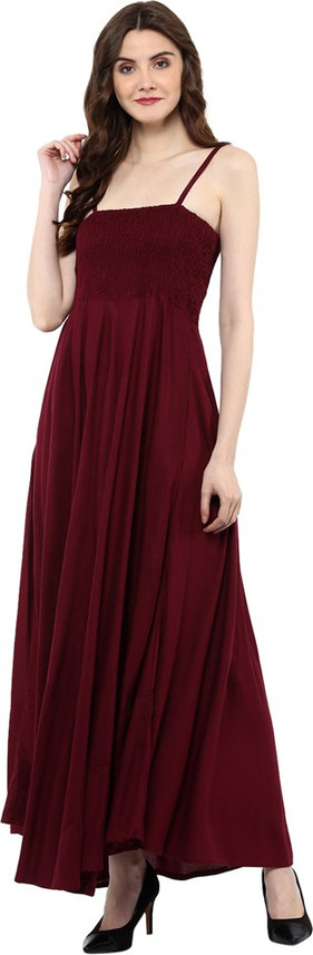 Adesa Women Gown Maroon Dress - Buy 