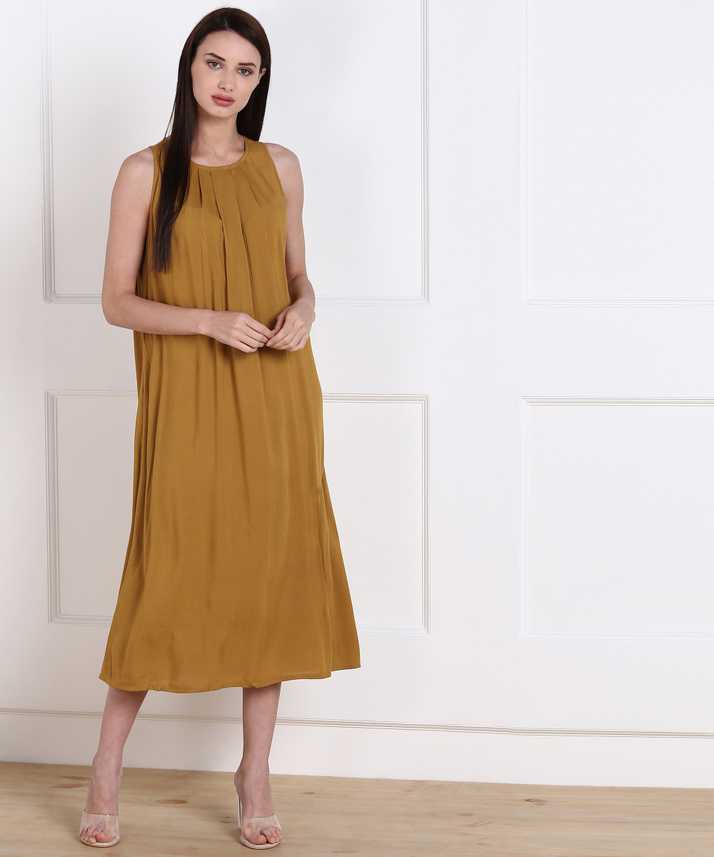 And Women A Line Yellow Dress Buy And Women A Line Yellow Dress Online At Best Prices In India Flipkart Com