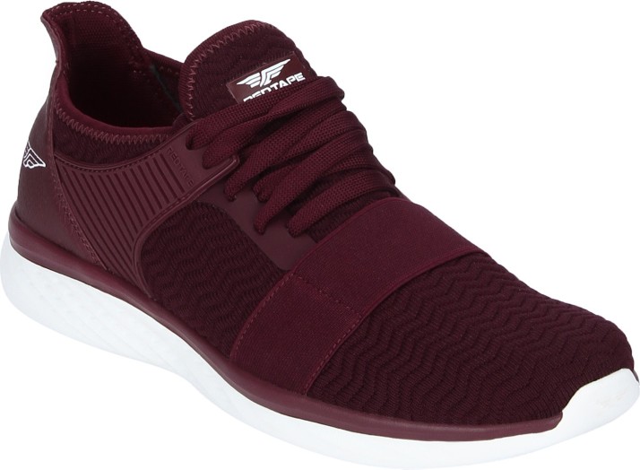 red tape maroon shoes