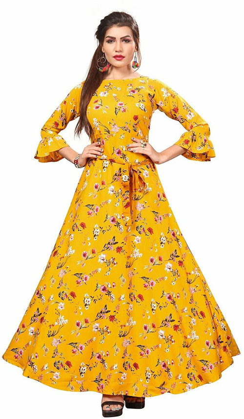 yellow gown flipkart