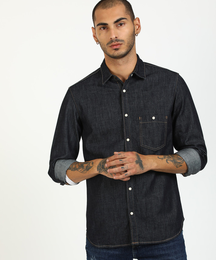 tommy hilfiger dark blue shirt