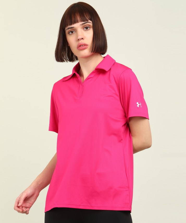 pink under armour polo shirt