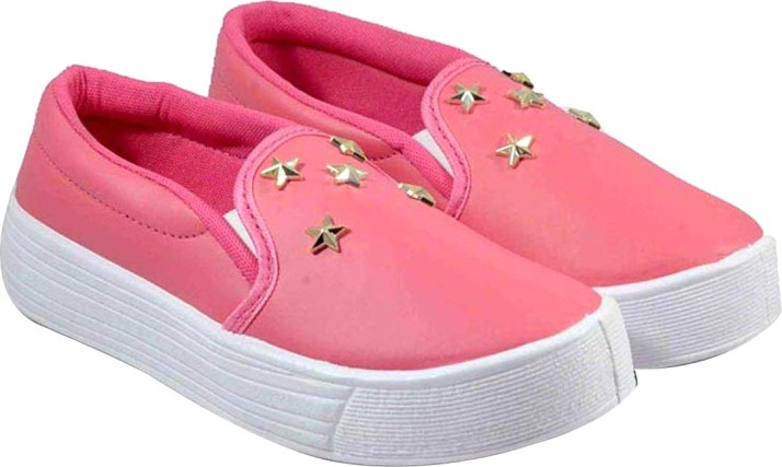 Pink Party Wear Slip On Shoes for Women 