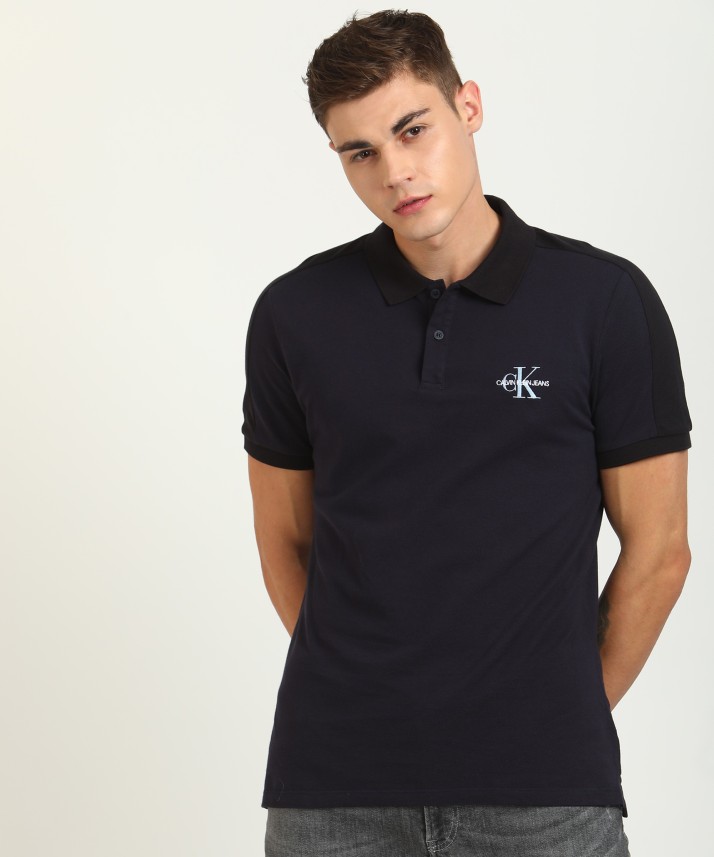 calvin klein black polo t shirt