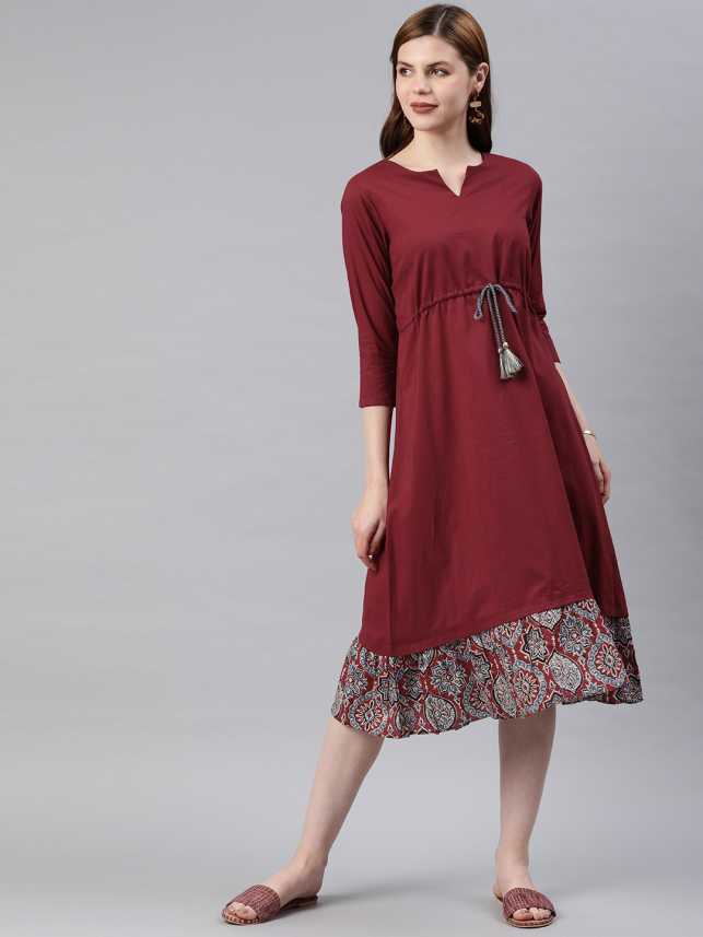 Siah Women Fit And Flare Maroon Dress Buy Siah Women Fit And Flare Maroon Dress Online At Best Prices In India Flipkart Com