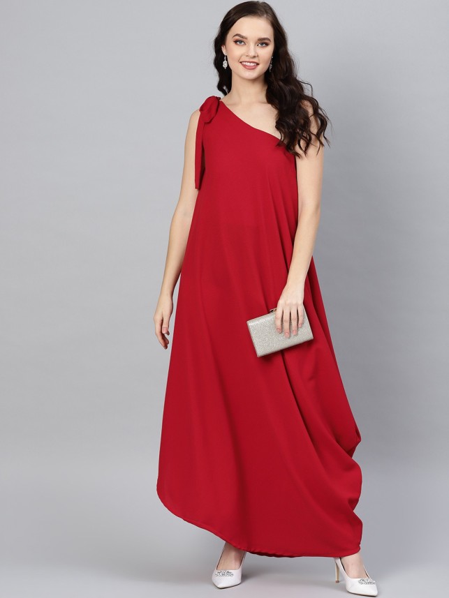 red maxi dress flipkart