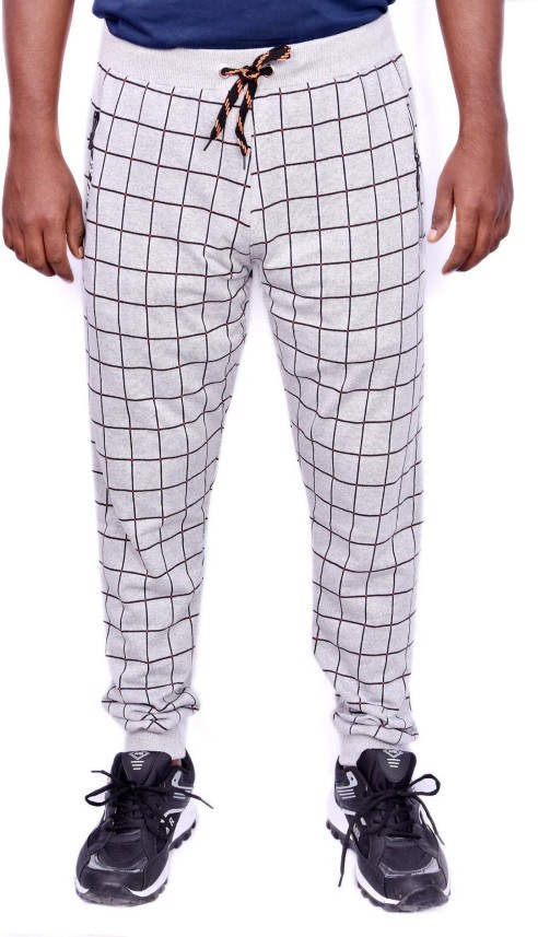 mens checkered track pants