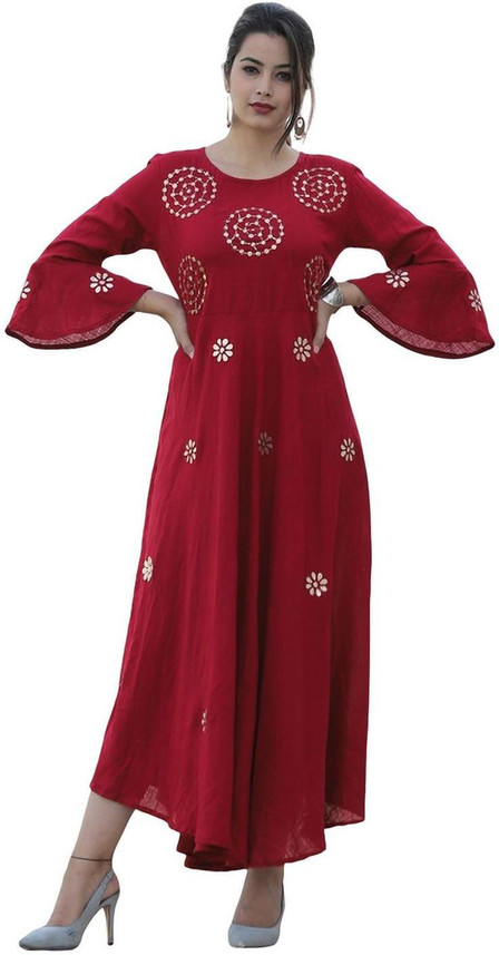 red gown flipkart